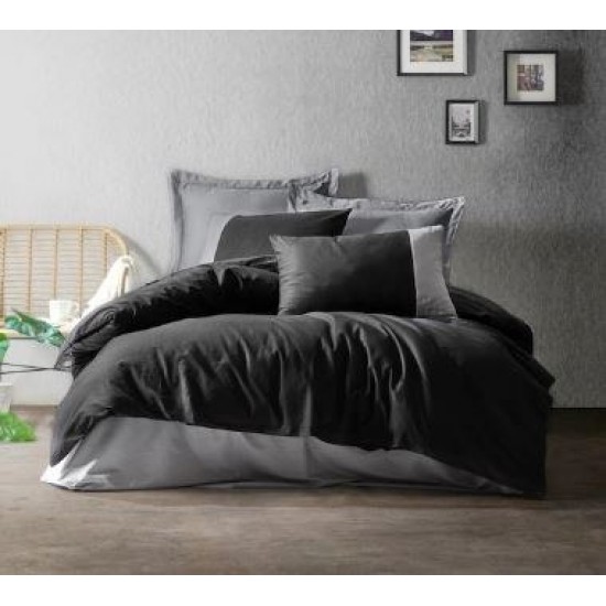 COTTON BOX 1842-CB PLAIN TK RNF NEVRESIM TAKIMI SIYAH-GRI