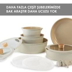 Neoflam Midas 11 Parça Ayrılabilen Saplı İç İçe Geçebilen Tencere Seti-