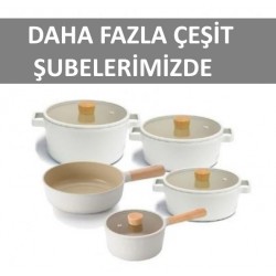NEOFLAM Fika Bej Tencere Ve Tava Seti 9 Parça D-neofs9
